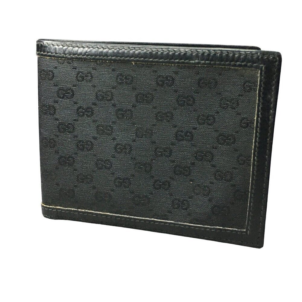 Gucci Africa Collection Micro Gg Supreme Monogram Bifold Wallet Black Rare
